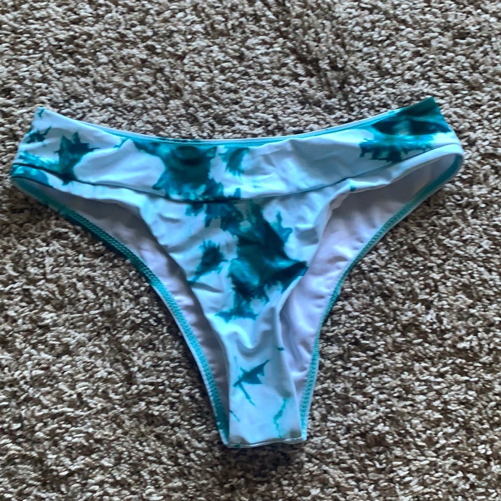 blue tie dyed swimsuit bottoms